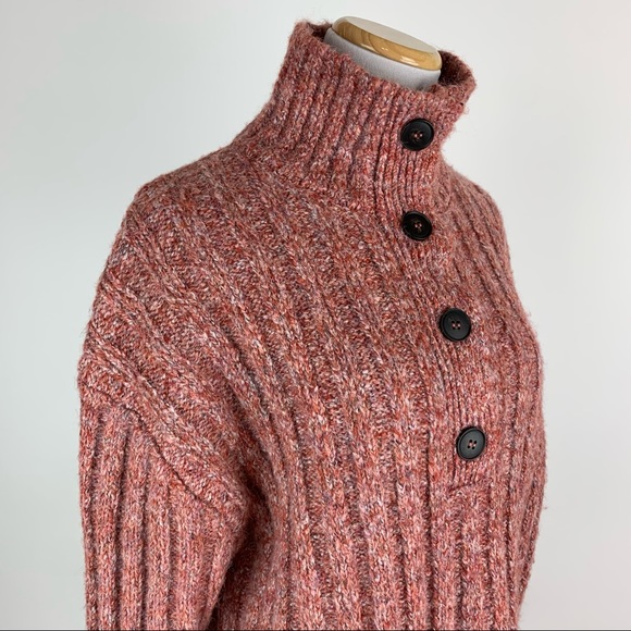 ZARA Ribbed Button Collar Chunky Sweater Small - Picture 5 of 15